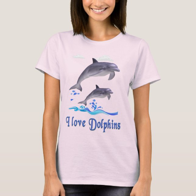 I kärlek Dolphins T-Shirt (Framsida)