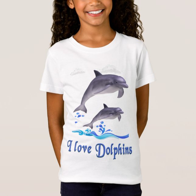 I kärlek Dolphins T-Shirt (Framsida)