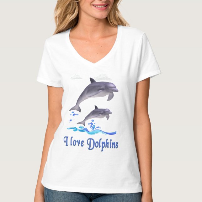 I kärlek Dolphins T-Shirt (Framsida)