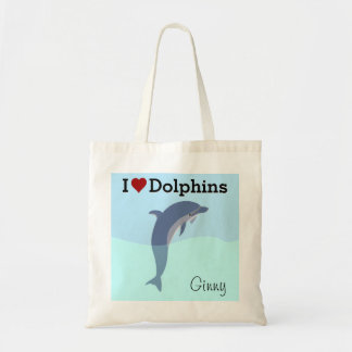 I Kärlek Dolphins Tote Bag Tygkasse