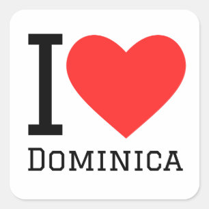 I kärlek dominica fyrkantigt klistermärke