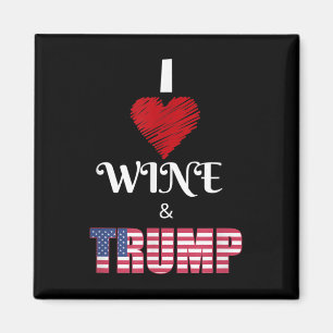 I Kärlek Donald Trump och Vin Pro Trump Supporter Magnet