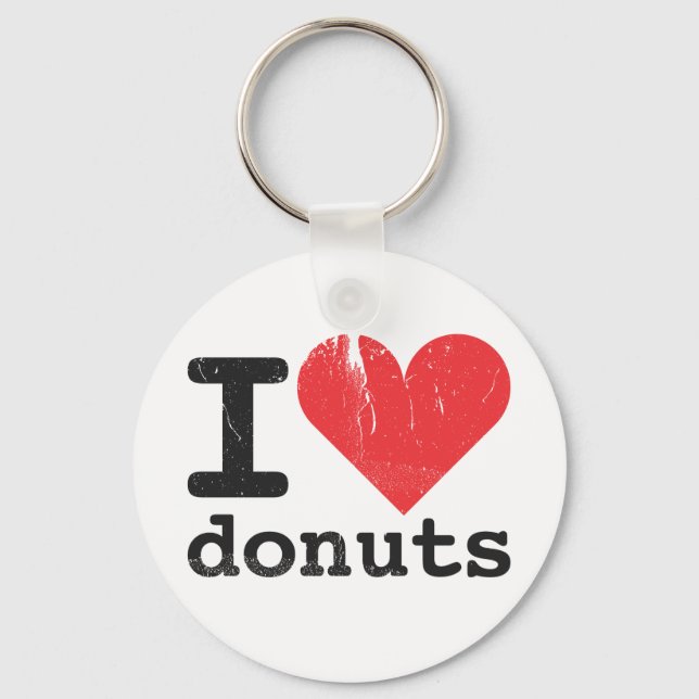 I kärlek donuts Keychain Nyckelring (Framsida)