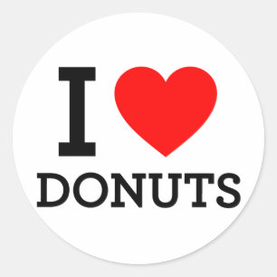 I Kärlek Donuts Runt Klistermärke