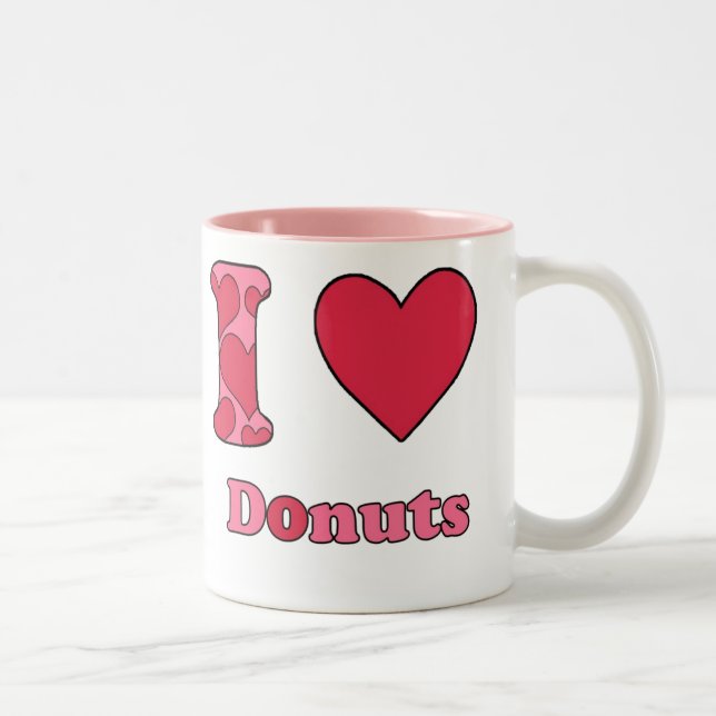 I kärlek donuts Två-Tonad mugg (Höger)