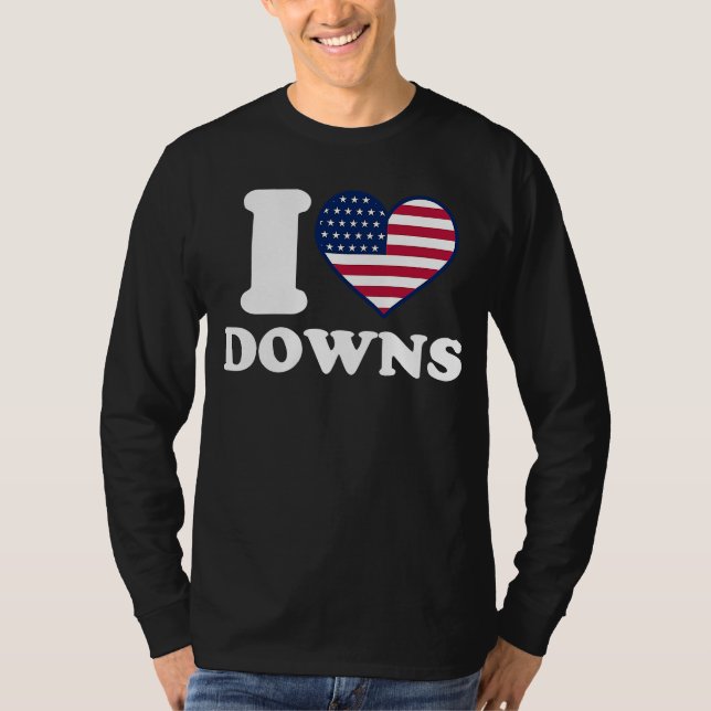 I kärlek Downs I hjärta Downs T Shirt (Framsida)