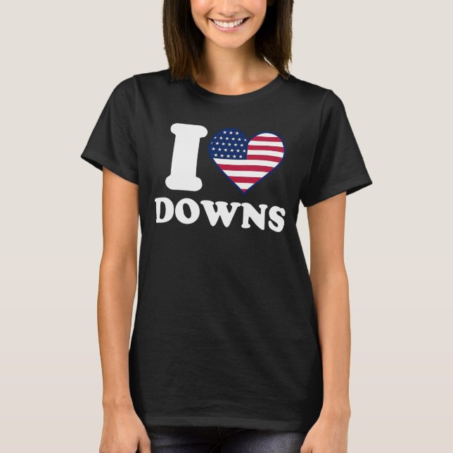 I kärlek Downs I hjärta Downs T Shirt (Framsida)