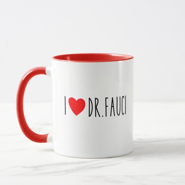 I Kärlek Dr Fauci| Fauci Fläkt| Dr Fauci Merch Mugg (Vänster)