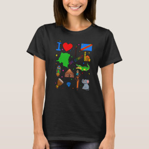I kärlek DR Kongo Hand plockade Kongolesiska Landm T Shirt