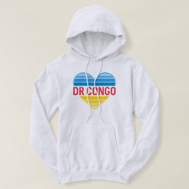 I Kärlek DR Kongo, Kongo-Kinshasa Heart Hoodie (Design framsida)