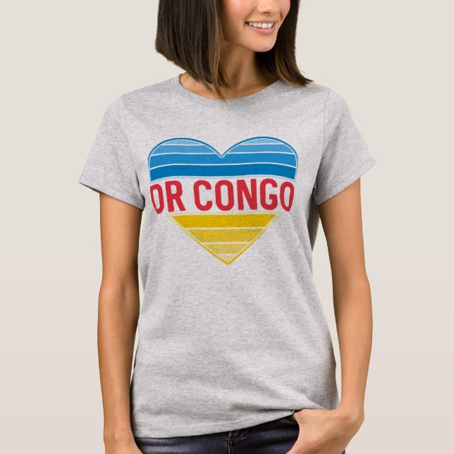I Kärlek DR Kongo, Kongo-Kinshasa Heart T Shirt (Framsida)