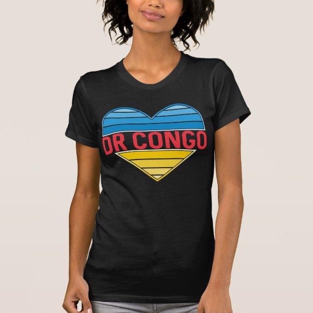 I Kärlek DR Kongo, Kongo-Kinshasa Heart T Shirt (Framsida)