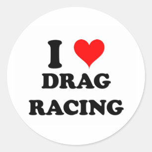 I Kärlek Drag-Tävla Runt Klistermärke