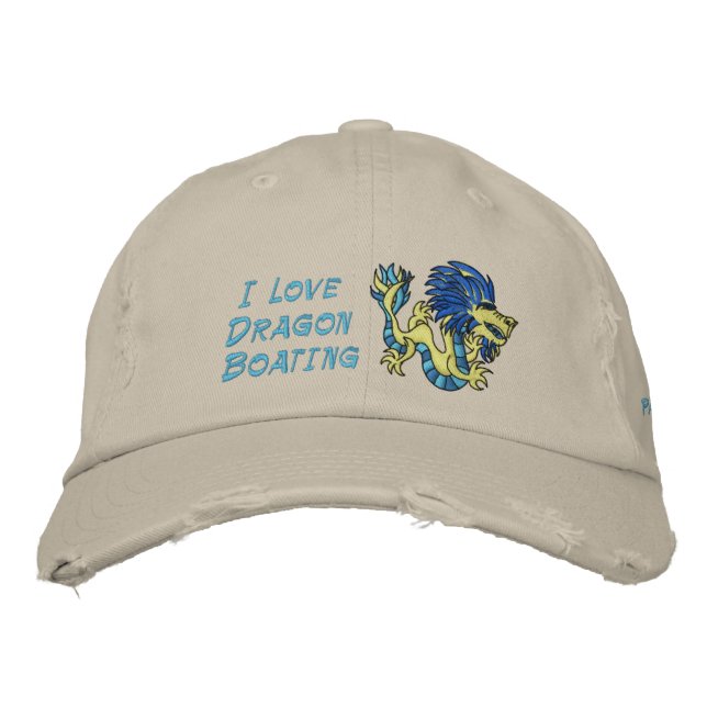 I Kärlek Dragon Boot Broderad Keps (Framsida)