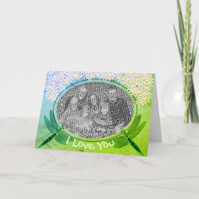I Kärlek Dragonflies Ram-fotokort Helgkort (Framsida)
