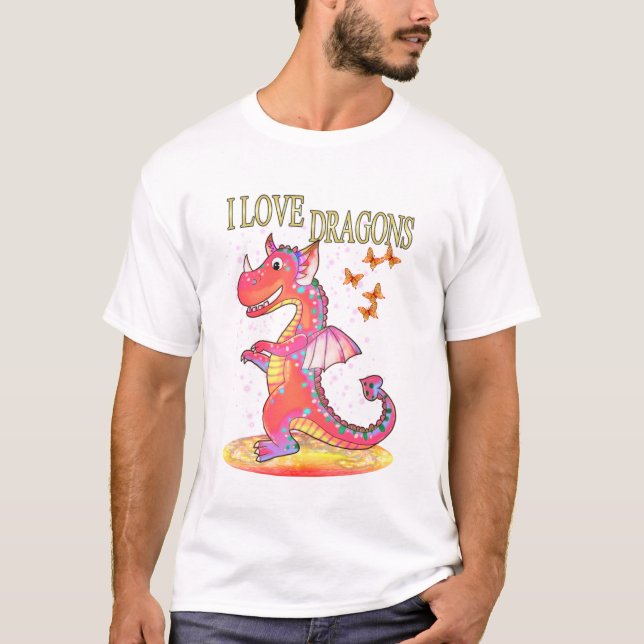 I Kärlek Dragons.. T Shirt (Framsida)