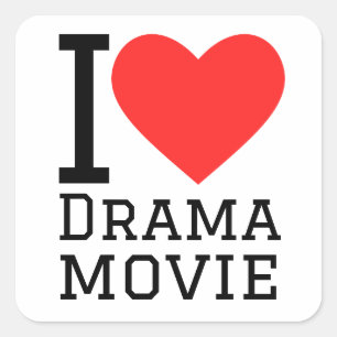 I kärlek-drama-film fyrkantigt klistermärke