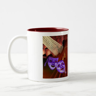 I Kärlek Drama med dramasker på baksidan Två-Tonad Mugg