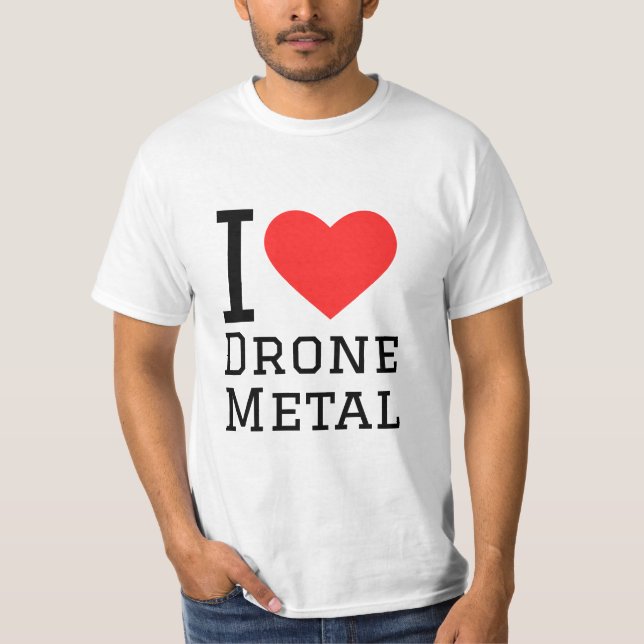 I kärlek drone metall-kvadratdekal t shirt (Framsida)