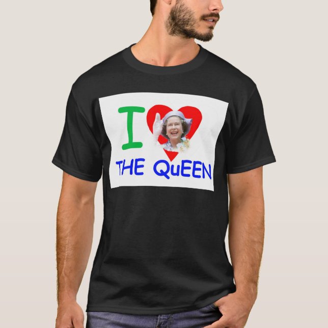 I kärlek drottningen - drottning Elizabeth II Tee Shirt (Framsida)