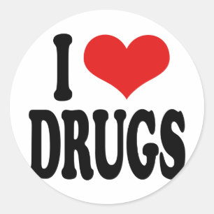 I Kärlek Drug Runt Klistermärke