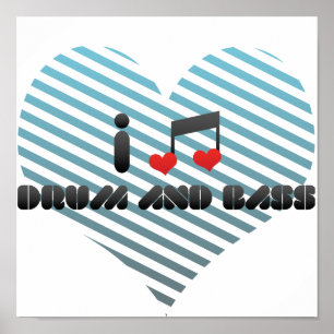I Kärlek Drum and Bass Poster