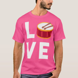 I Kärlek Drums Drum Älskare Music Drumming Gift T Shirt