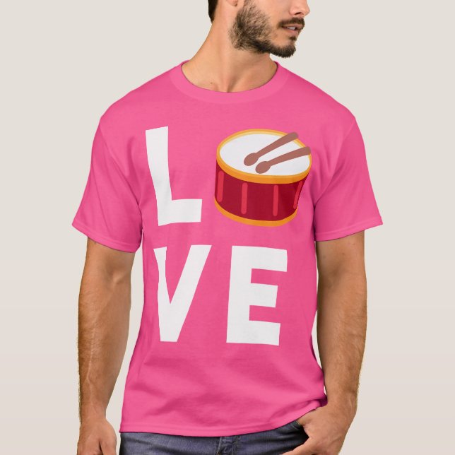I Kärlek Drums Drum Älskare Music Drumming Gift T Shirt (Framsida)