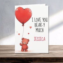 I Kärlek, du Beary Mycket Nalle Valentine Namn