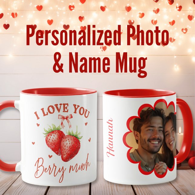 I Kärlek du Berry, mycket sötad Alla hjärtans dag Mugg (I Love You Berry Much Sweet Valentine’s Day Mug)