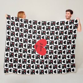 I Kärlek, du, Black Red White Fleece Blanket
