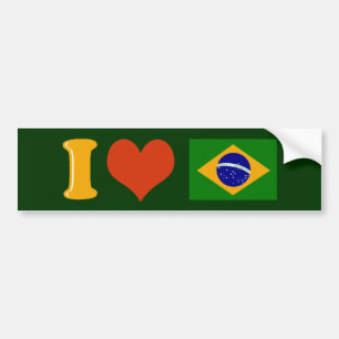 I kärlek du Brasilien Bildekal