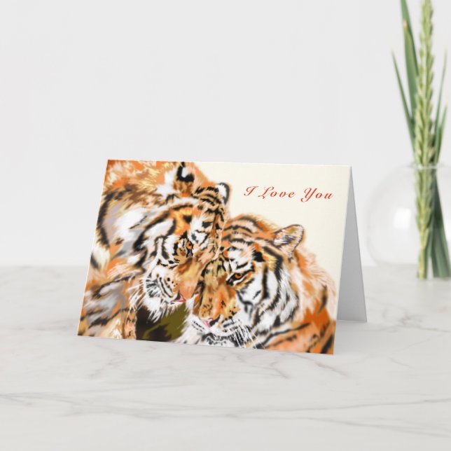 I Kärlek, du Card Tigers par - Hug Kort (Framsida)