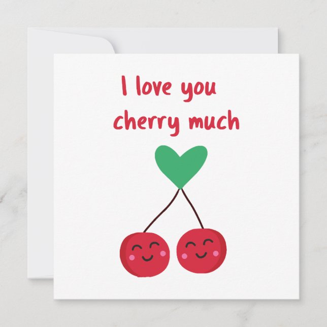 I Kärlek Du Cherry Mch Valentine Inbjudningar (Framsida)