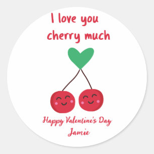 I Kärlek, du Cherry, väldigt roligt Alla hjärtans Runt Klistermärke