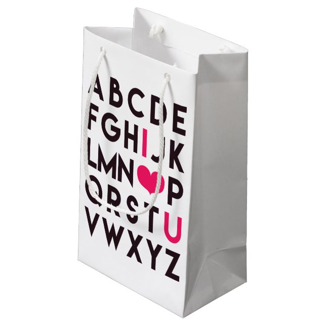 I KÄRLEK DU - Cute, Romantic Alphabet Gift Bags (Baksidan Vinklad)