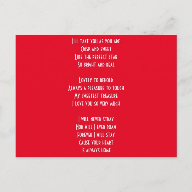 I kärlek du dikt vykort (Framsida)