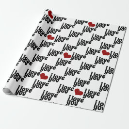 i kärlek, du fet röd hjärtvalentin presentpapper