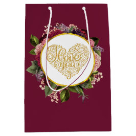 I Kärlek Du Finare Golden Heart med Blommigt Ram