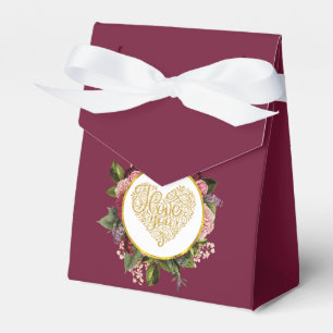 I Kärlek Du Finare Golden Heart med Blommigt Ram Presentaskar