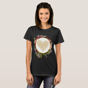 I Kärlek Du Finare Golden Heart med Blommigt Ram T Shirt