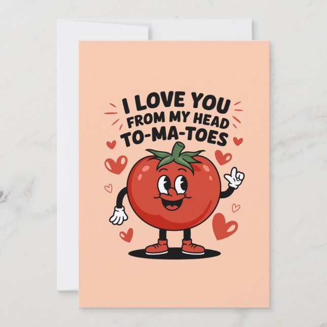 I Kärlek, du från mitt huvud, Tomater Cute Tomatoe Julkort (Framsida)