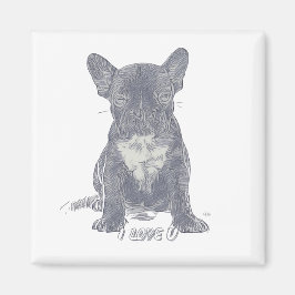 I Kärlek DU - Fransk Bulldog Magnet