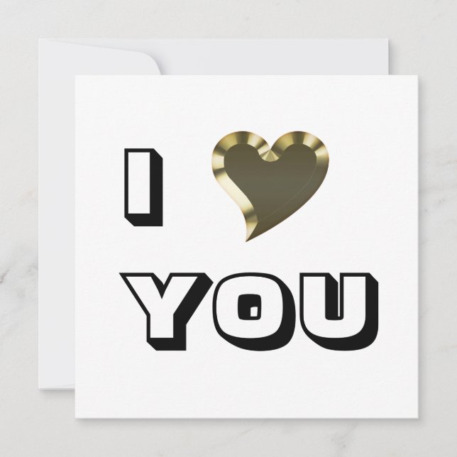 I Kärlek Du guld, din moderna typografi, djärv Anteckningskort (Framsida)