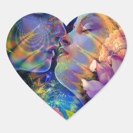 I kärlek du hjärtformat klistermärke