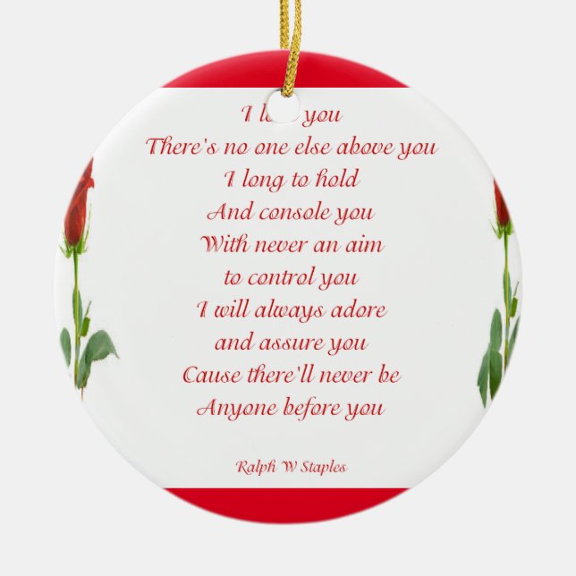 I kärlek du julgransprydnad keramik (Framsidan)