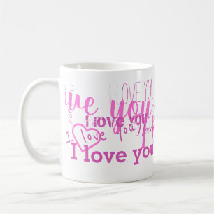 I Kärlek Du 💗 Lila Vita Mugg