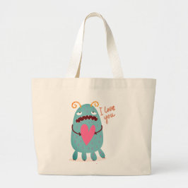 I KÄRLEK DU LYCKLIG MONSTER PERSONLIG Tote Bag Jumbo Tygkasse