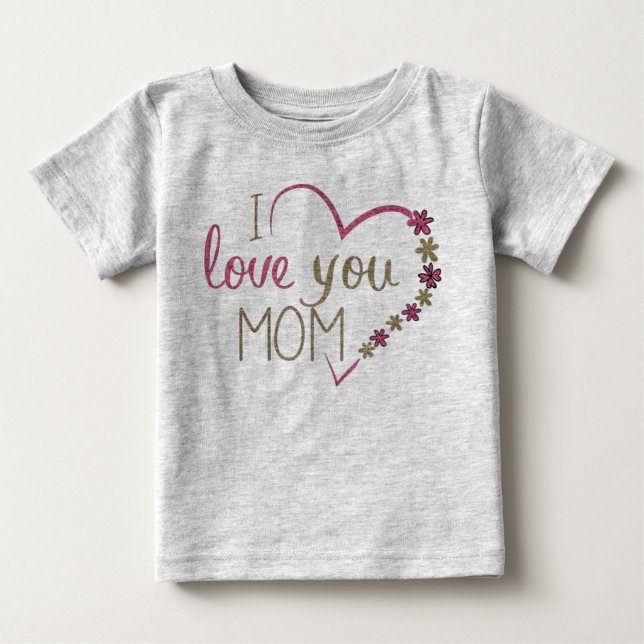 I kärlek du mamma baby T-Shirt (Framsida)