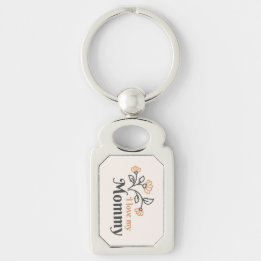 I Kärlek du Mamma Keychain Rektangulärt Silverfärgad Nyckelring